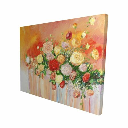 FONDO 16 x 20 in. Bouquet of Multicolor Abstract Flowers-Print on Canvas FO2789496